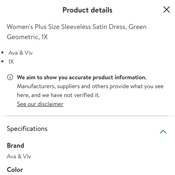 Ava & Viv sleeveless green geometric dress size 3X - Picture 6 of 10